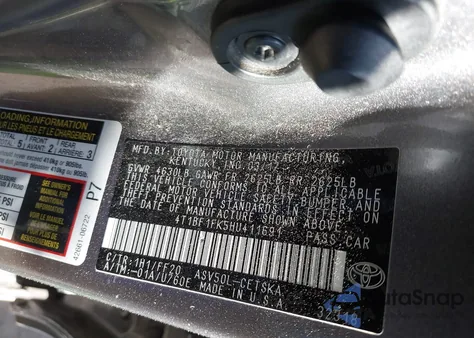 2017 Toyota Camry Se from USA, damaged, VIN 4T1BF1FK5HU411691